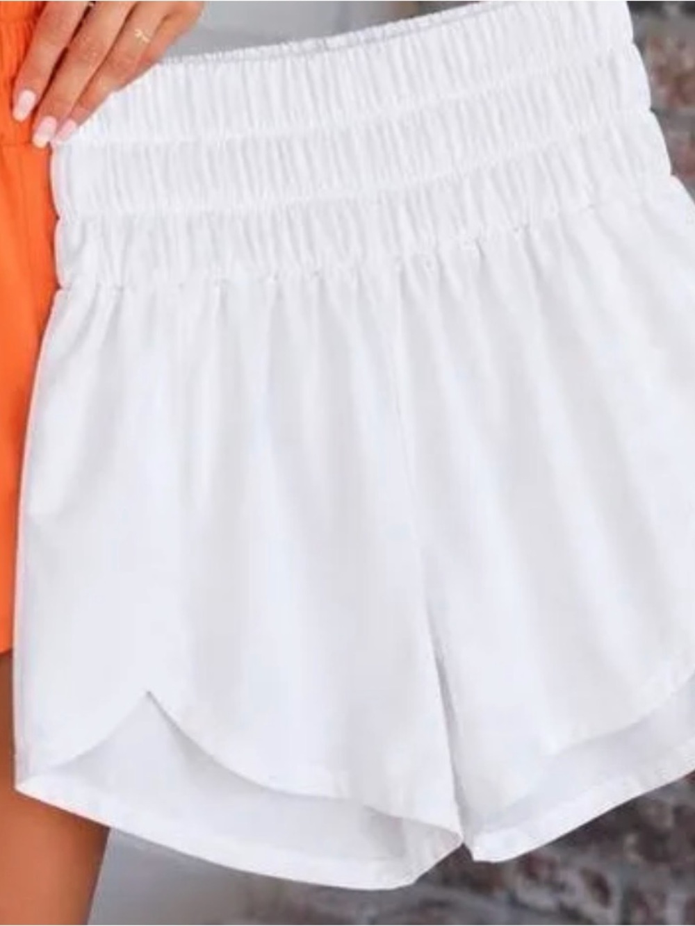 Pink lily white athletic shorts